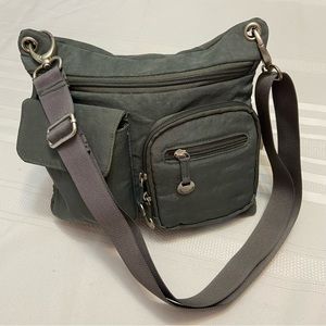 Travelon Grey Water Resistant Womens Crossbody Bag with Adjustable Strap EUC